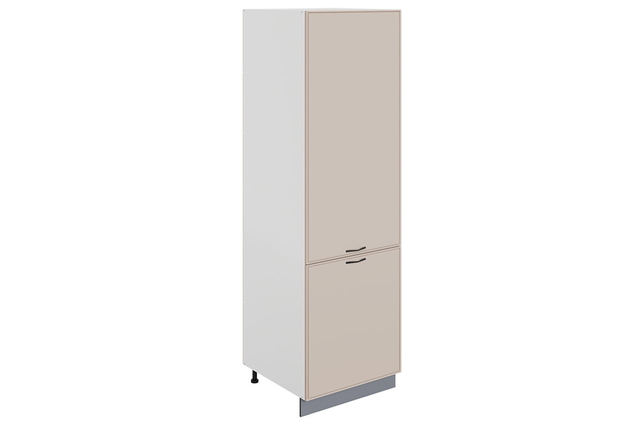 Монако Шкаф-пенал L600 под холодильник (2 дв. гл.) (белый/фрапучино матовый)