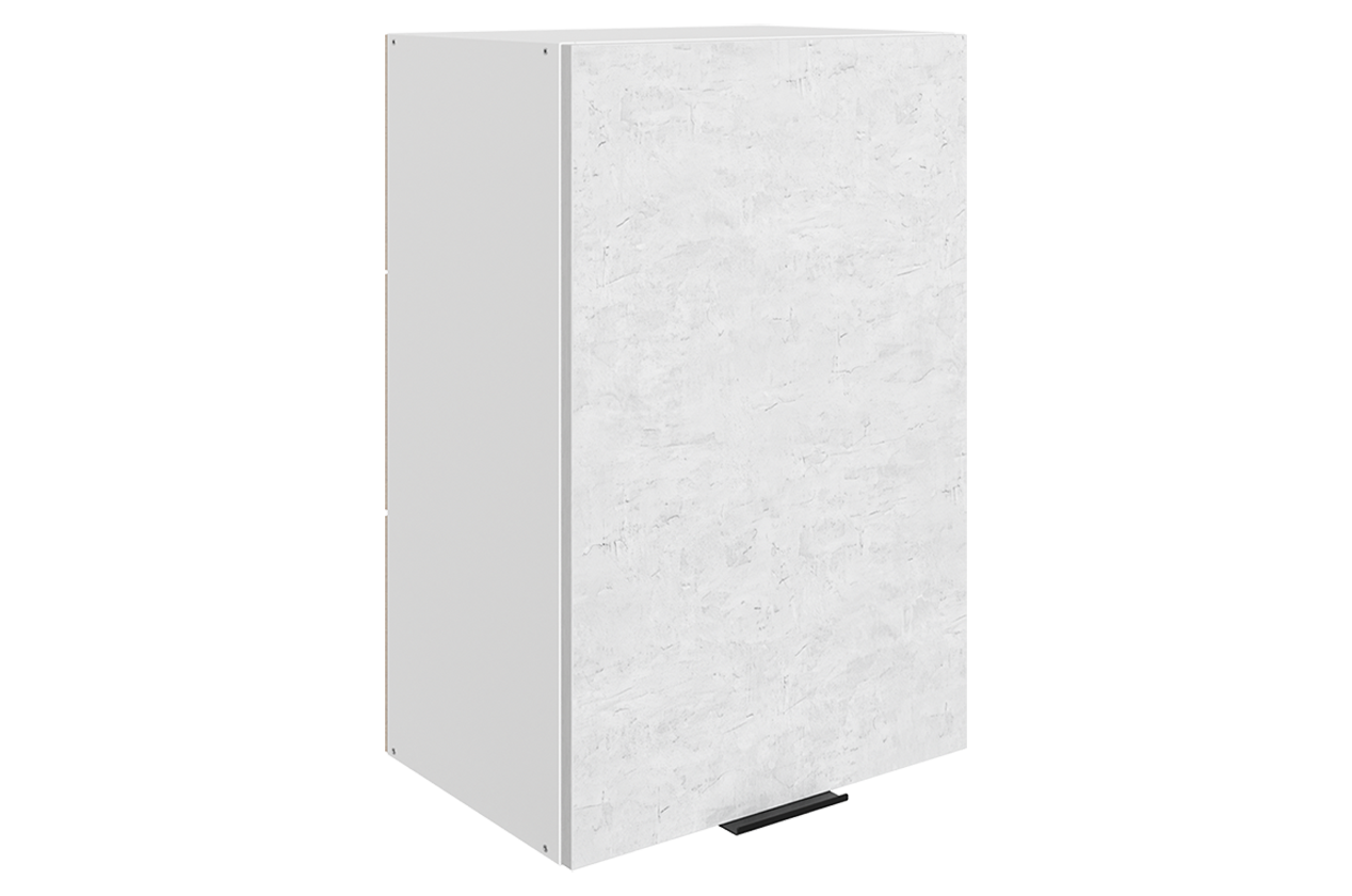 Стоун Шкаф навесной L450 Н720 (1 дв. гл.) (белый/белая скала)