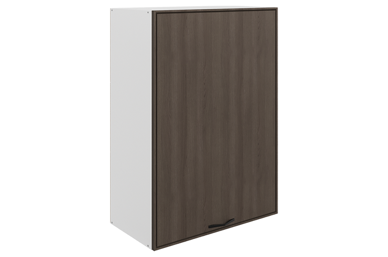 Монако Шкаф навесной L600 Н900 (1 дв. гл.) (белый/фундук матовый)
