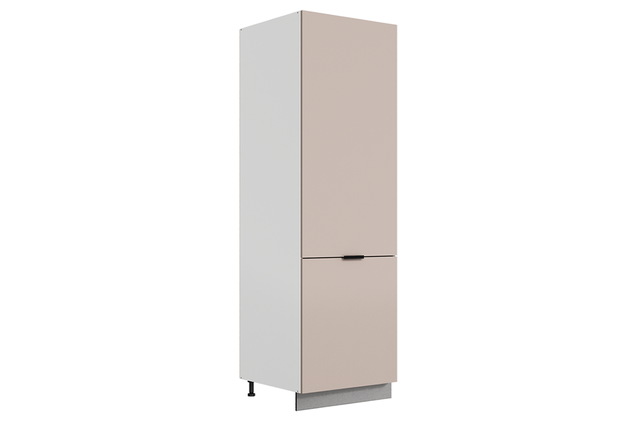 Стоун Шкаф-пенал L600 под холодильник (2 дв.гл.) (белый/грей софттач)
