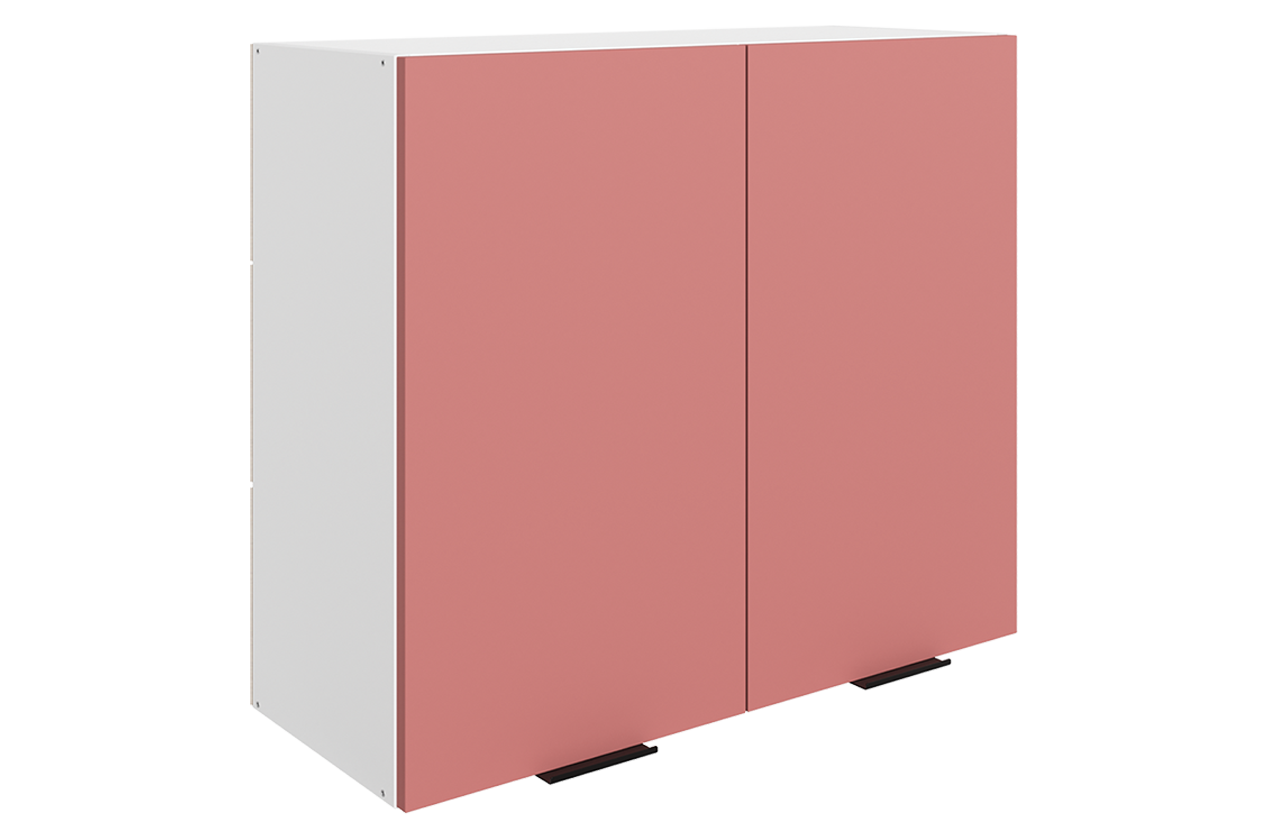 Стоун Шкаф навесной L800 Н720 (2 дв. гл.) (белый/берри софттач)