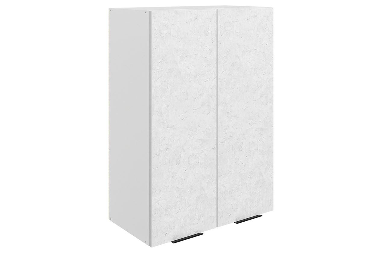 Стоун Шкаф навесной L600 Н900 (2 дв. гл.) (белый/белая скала)