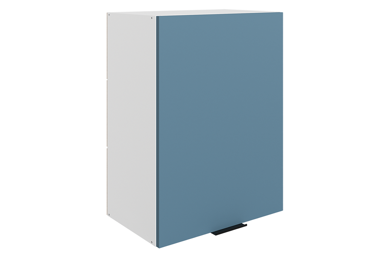 Стоун Шкаф навесной L500 Н720 (1 дв. гл.) (белый/изумруд софттач)