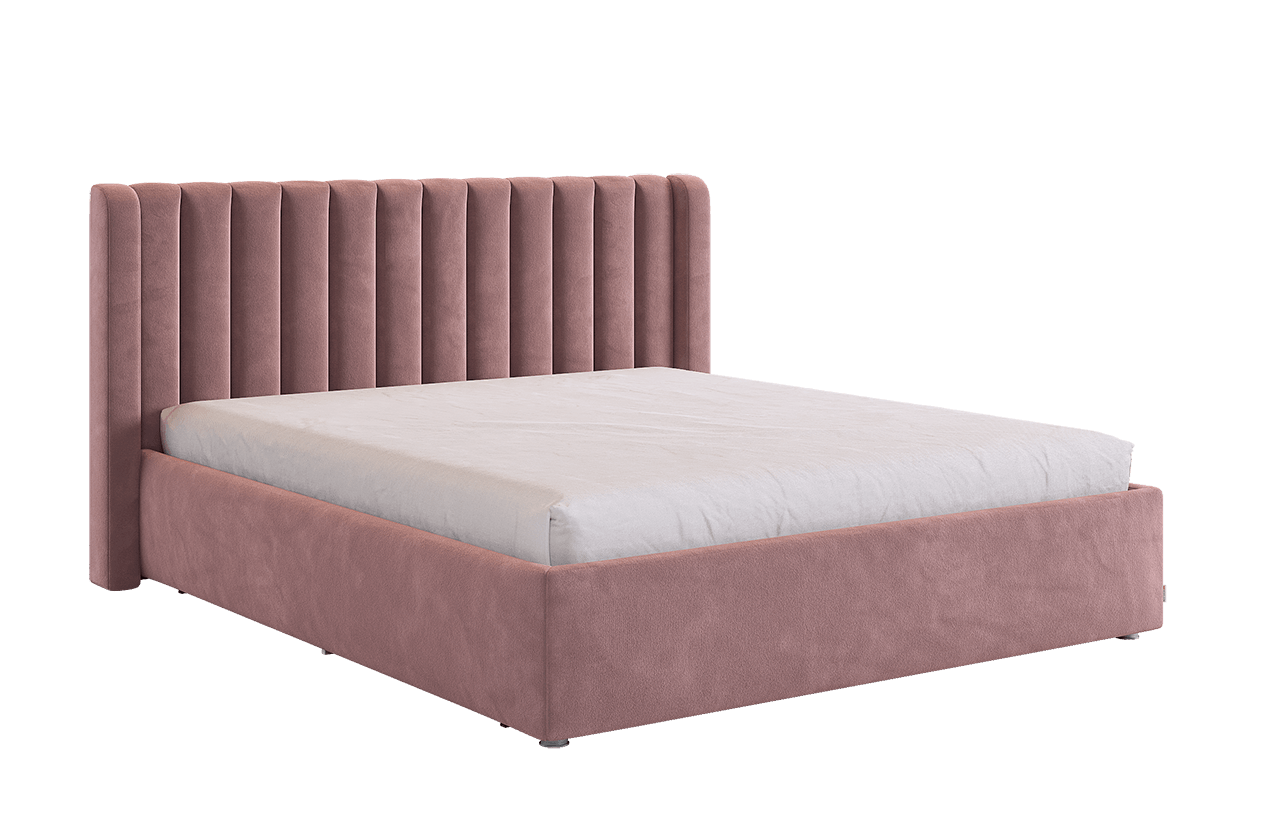 Кровать с основанием Ева 160х200 см (пудра (велюр))