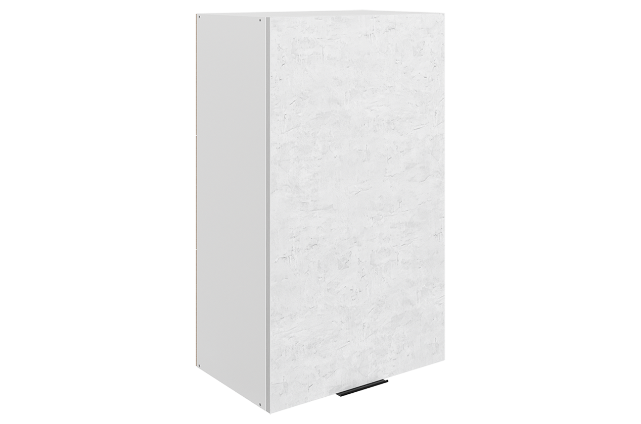 Стоун Шкаф навесной L500 Н900 (1 дв. гл.) (белый/белая скала)