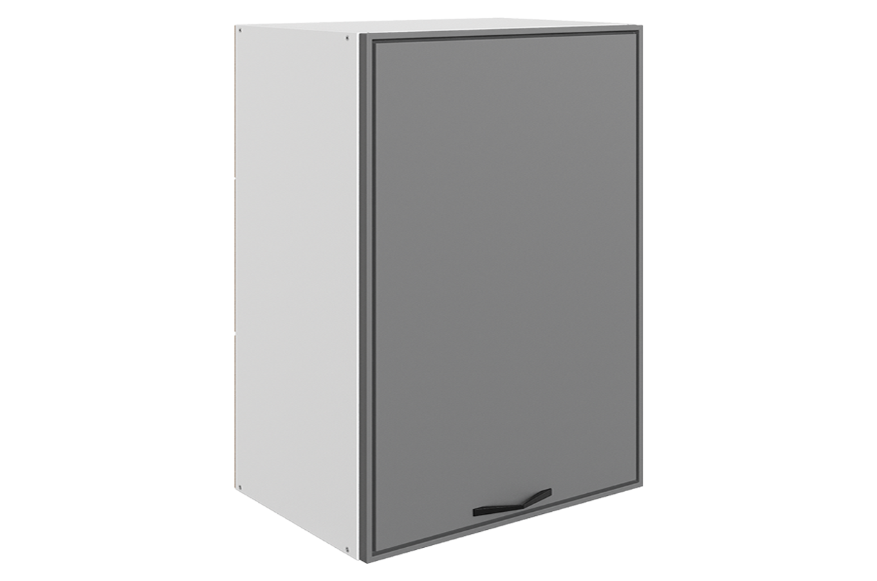 Монако Шкаф навесной L500 Н720 (1 дв. гл.) (белый/графит матовый)