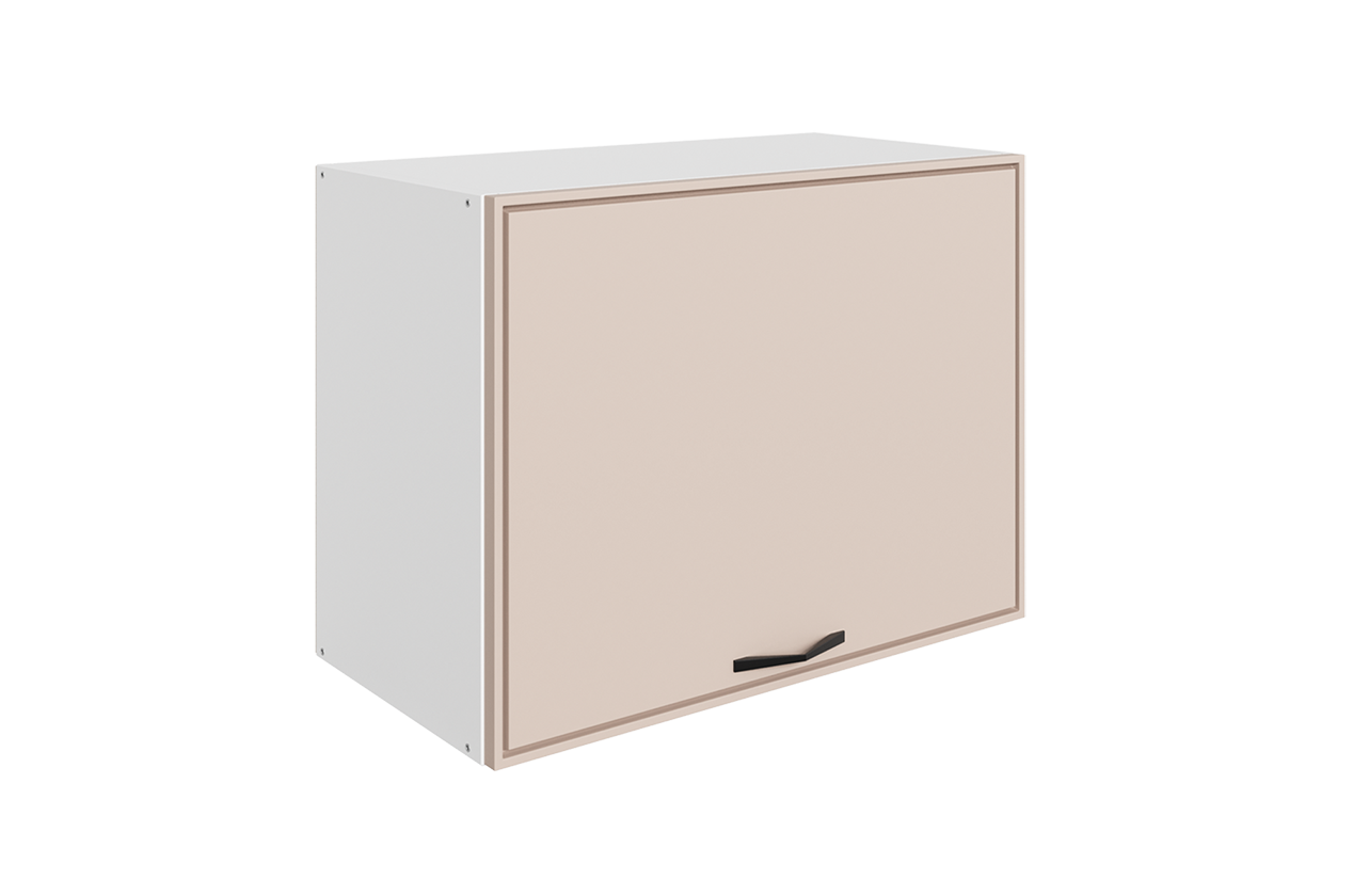 Монако Шкаф навесной L600 Н450 (1 дв. гл. гориз.) (белый/латтэ матовый)