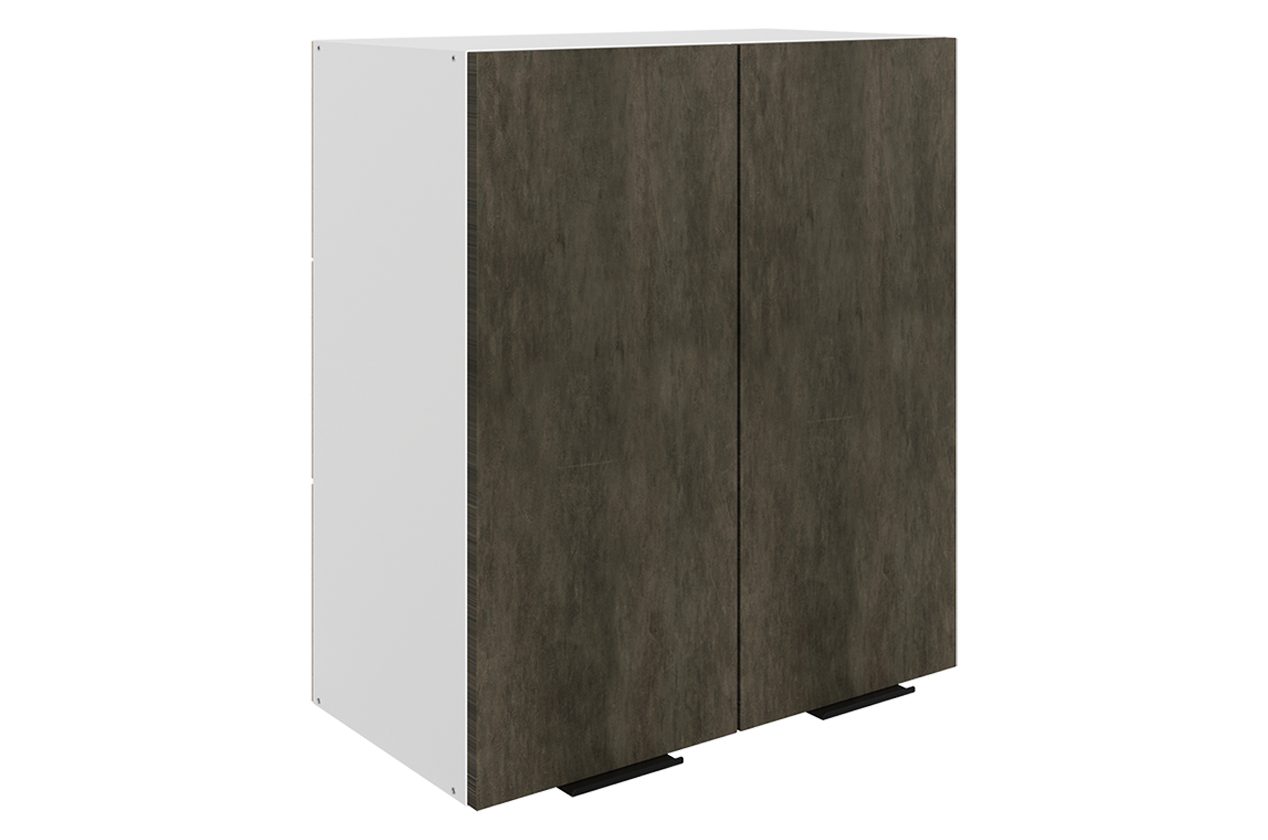 Стоун Шкаф навесной L600 Н720 (2 дв. гл.) (белый/камень темно-серый)
