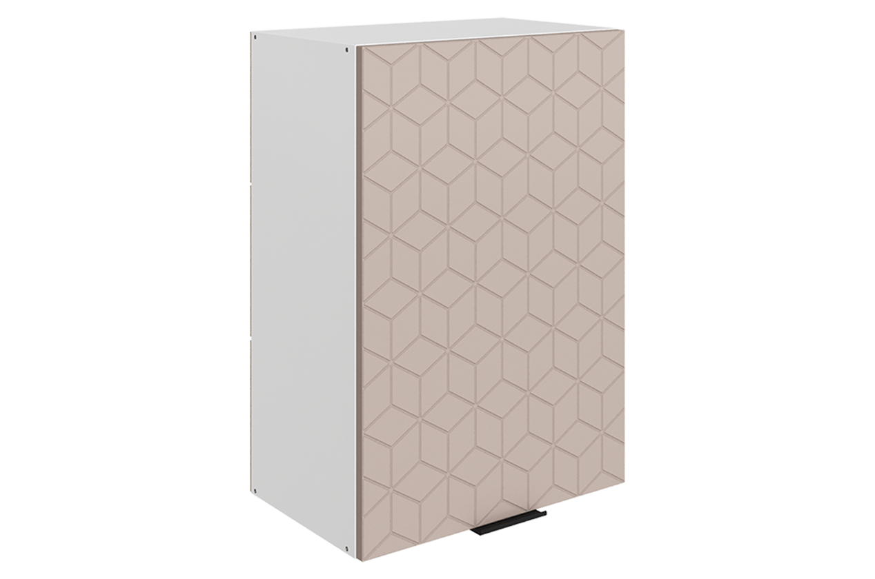 Стоун Шкаф навесной L500 Н720 (1 дв. гл.) с фрезеровкой (белый/грей софттач)