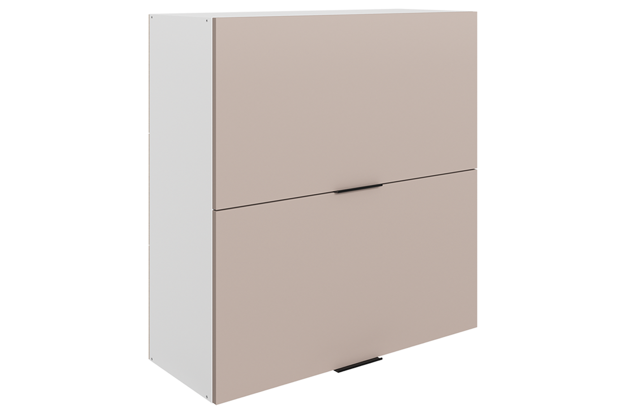 Стоун Шкаф навесной L800 Н900 (2 дв. гл. гориз.) (белый/грей софттач)