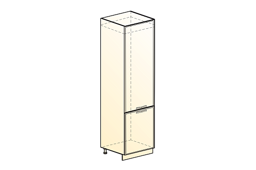 Яна Шкаф-пенал L600 под холодильник (2 дв.гл.) (белый/дуб скальный глянец)