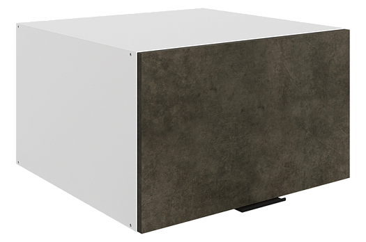 Стоун Шкаф навесной антресоль L600 Н360 (1 дв. гориз.) (белый/камень темно-серый)