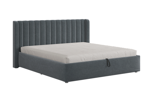 Кровать с подъемным механизмом Ева 180х200 см (графит (велюр))