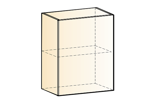 Бостон Шкаф навесной L600 Н720 (1 дв. гл.) (белый/графит металлик)