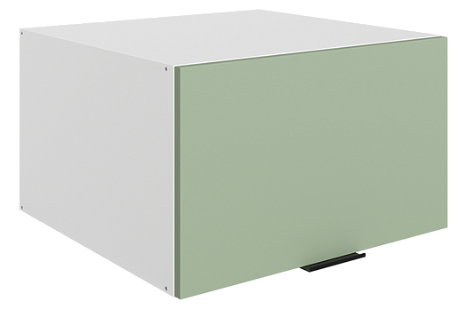 Стоун Шкаф навесной антресоль L600 Н360 (1 дв. гориз.) (белый/полынь софттач)