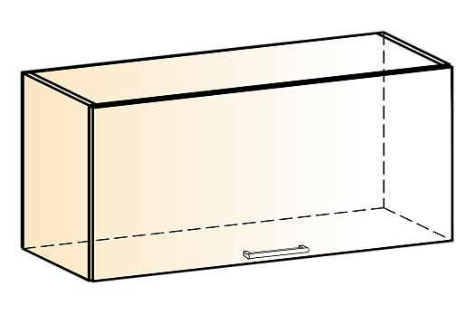 Яна Шкаф навесной L800 Н360 (1 дв. гл. гориз.) (белый/графит металлик)