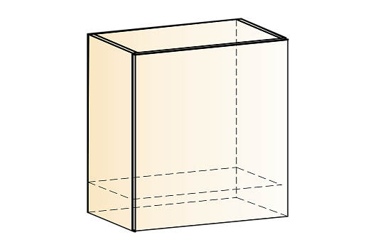 Бостон Шкаф навесной под вытяжку L600 Н566 (1 дв. гл.) (белый/графит металлик)