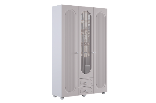 Милана Шкаф трехдверный (белое дерево/сакура)