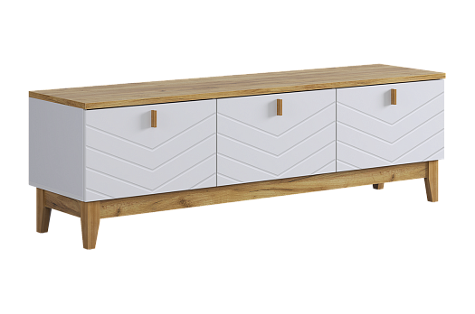 Тумба 2 Хюгге (белое дерево/дуб крафт золотой/белый матовый)