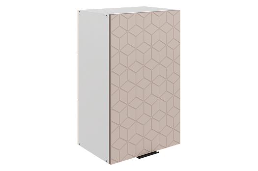 Стоун Шкаф навесной L450 Н720 (1 дв. гл.) с фрезеровкой (белый/грей софттач)