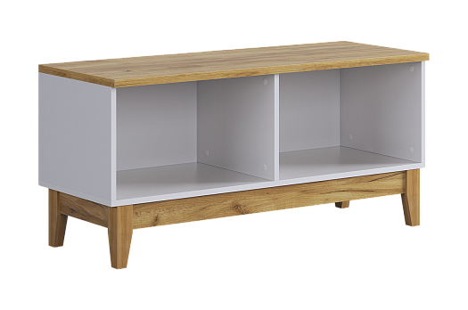 Тумба Хюгге (белое дерево/дуб крафт золотой/белый матовый)