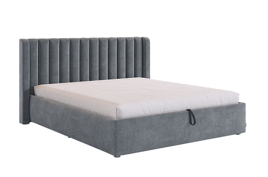 Кровать с подъемным механизмом Ева 160х200 см (графит (велюр))