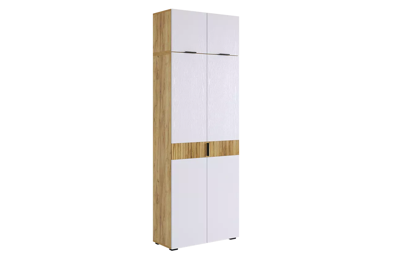 Шкаф двухдверный "Бери К3" (дуб крафт золотой/белое дерево)