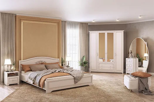 Спальный гарнитур Белла К1 (белый/джелато софт)