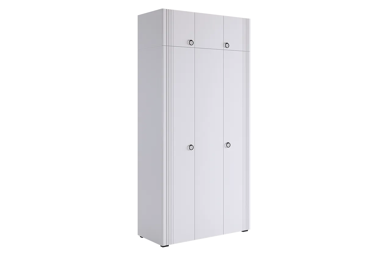 Шкаф трехдверный "Ева К3" (белое дерево/белый матовый)